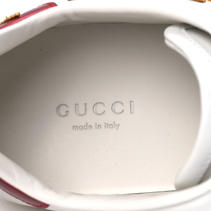 Gucci Calfskin Nappa Web LOVED Embroidered Womens Ace Sneakers 37 White Red Flame Notte 15 of 18
