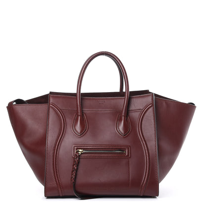 Celine Natural Calfskin Medium Phantom Luggage Burgundy 1 of 16