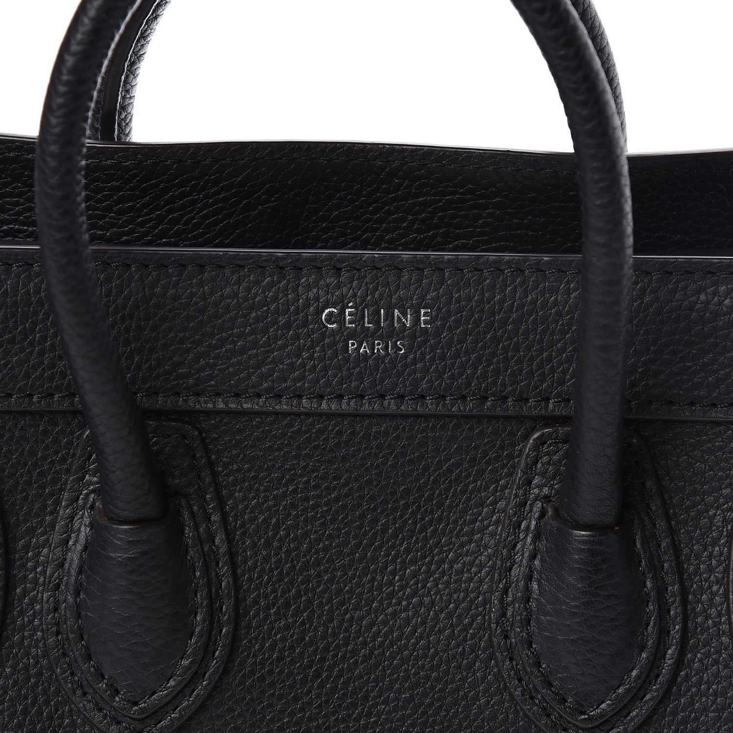 Celine Drummed Calfskin Nano Luggage Black 8 of 12