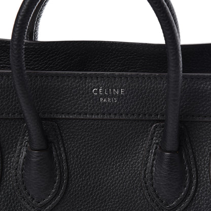 Celine Drummed Calfskin Nano Luggage Black 8 of 12
