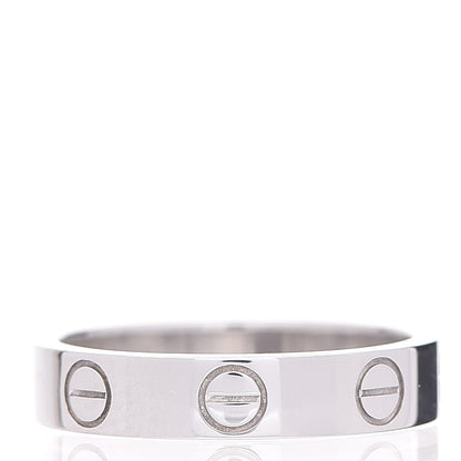 Cartier 18K White Gold 3.5mm LOVE Wedding Band Ring 47 4 3 of 4