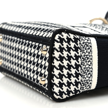 Christian Dior Canvas Houndstooth Embroidered Mini Lady D-Lite Black White 11 of 11