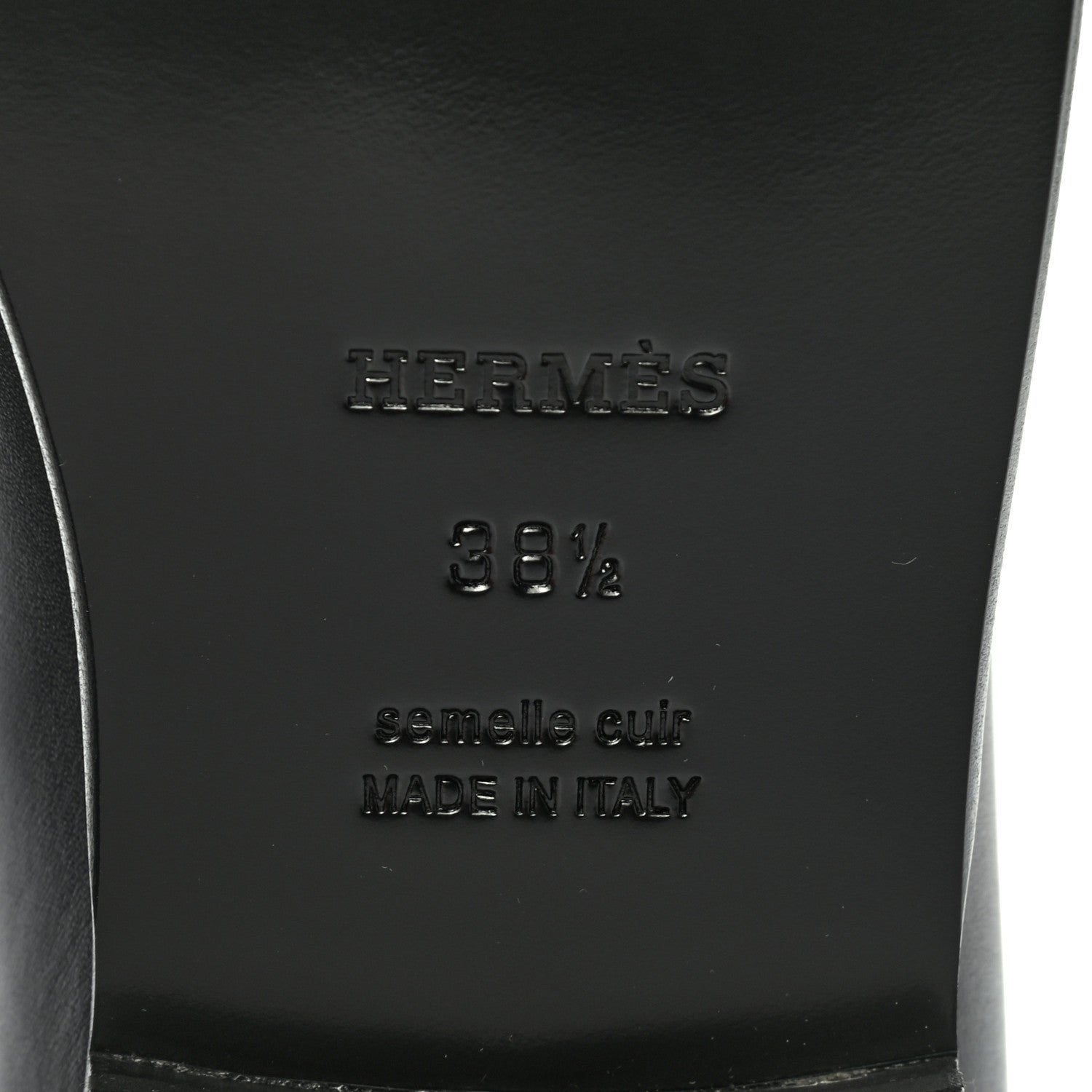 Hermes Calfskin Womens Destin Loafer 38.5 Black 7 of 9