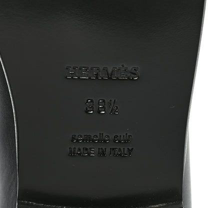 Hermes Calfskin Womens Destin Loafer 38.5 Black 7 of 9
