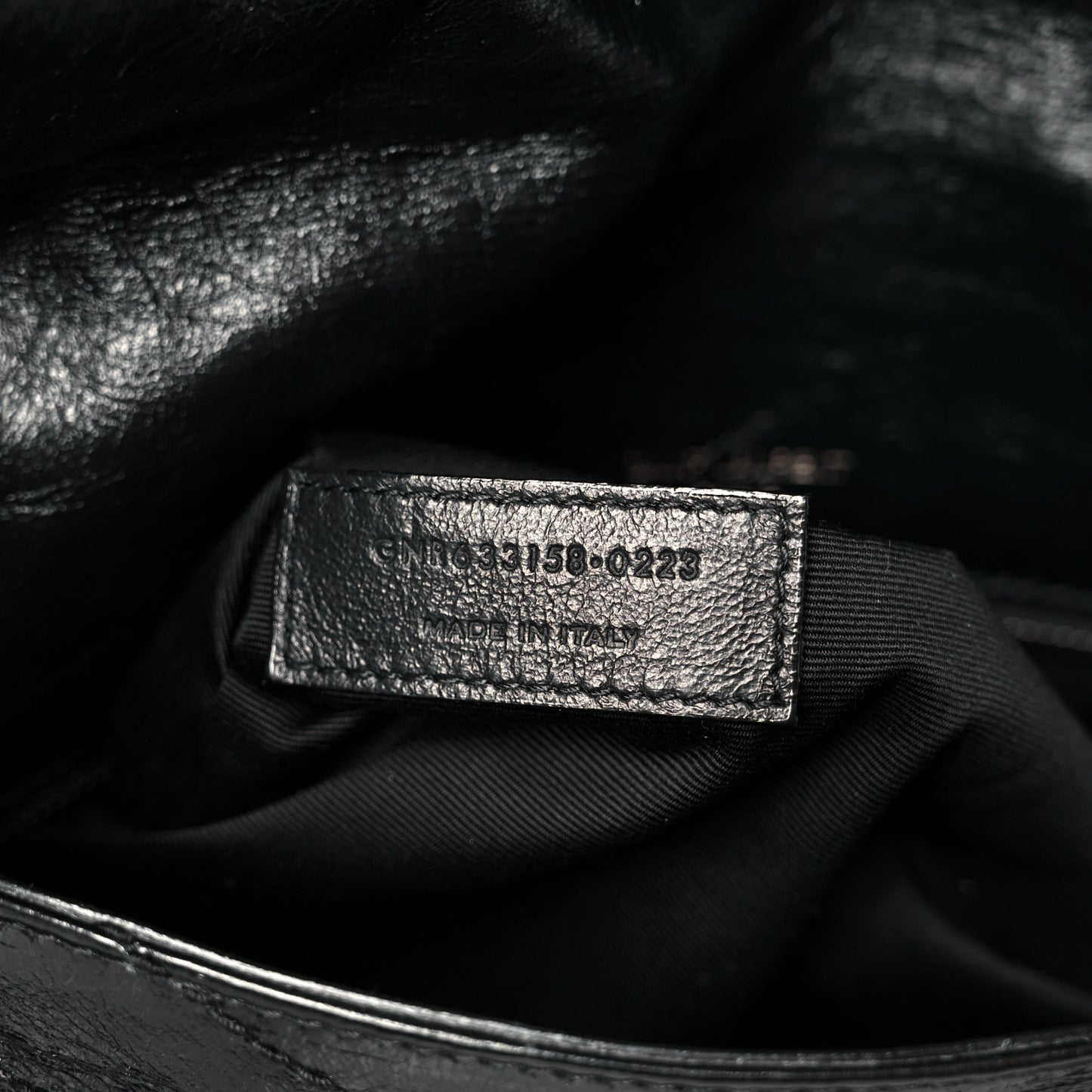 Crinkled Calfskin Matelasse Monogram Medium Niki Chain Satchel Black