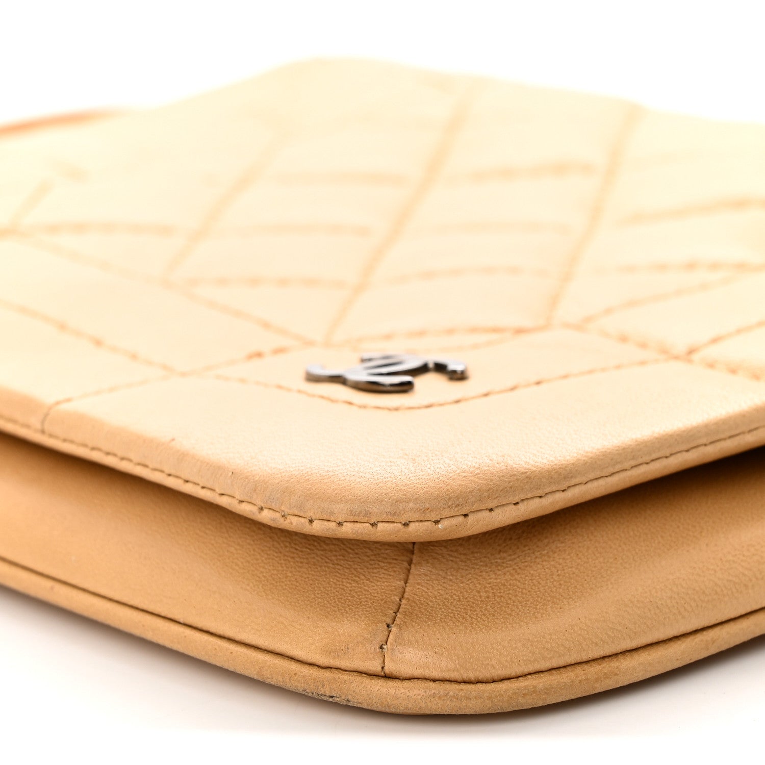 Chanel Lambskin Quilted Messenger Flap Beige 10 of 19