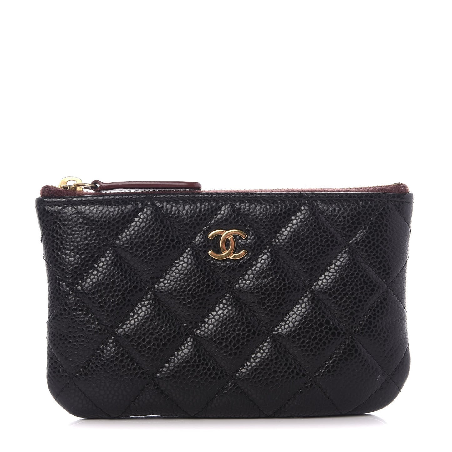 Caviar Quilted Small Cosmetic Case Black