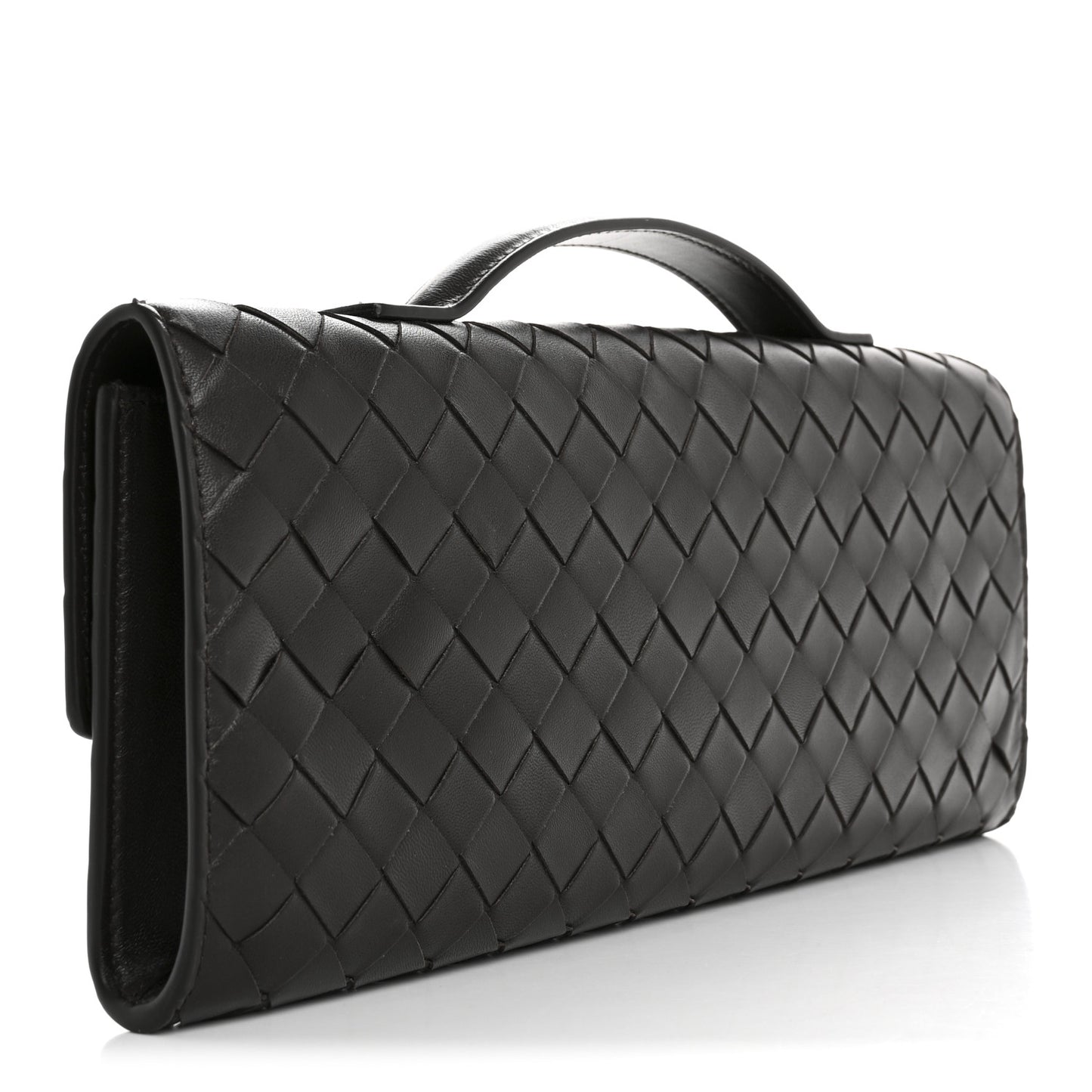 Nappa Intrecciato Long Andiamo Top Handle Clutch Fondant