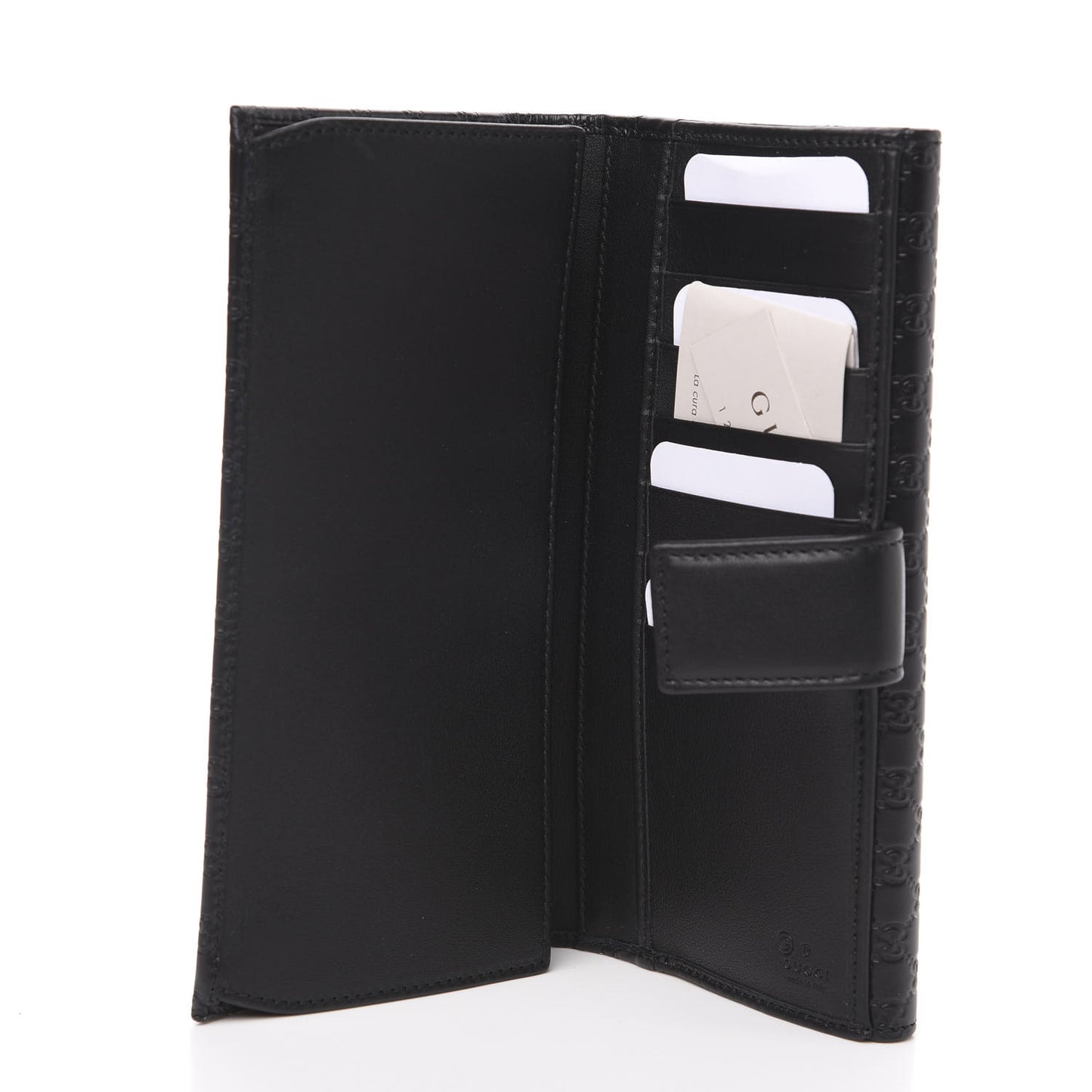 Microguccissima Continental Flap Wallet Black