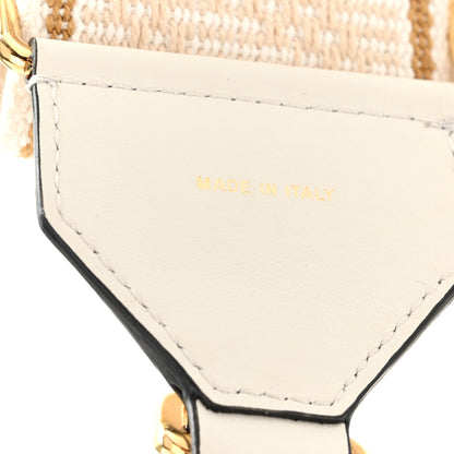 Fendi Cannete Ribbon Poly Vitello Century Logo Adjustable Strap You White Garza Ecru 4 of 6