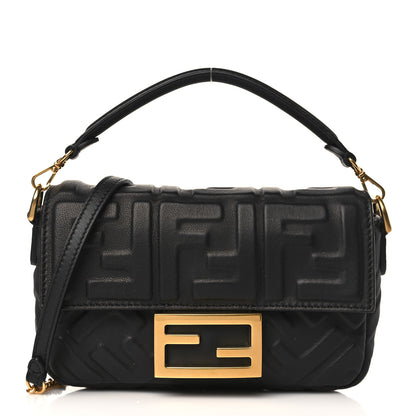 Fendi Nappa FF 1974 Embossed Mini Baguette Black 1 of 8