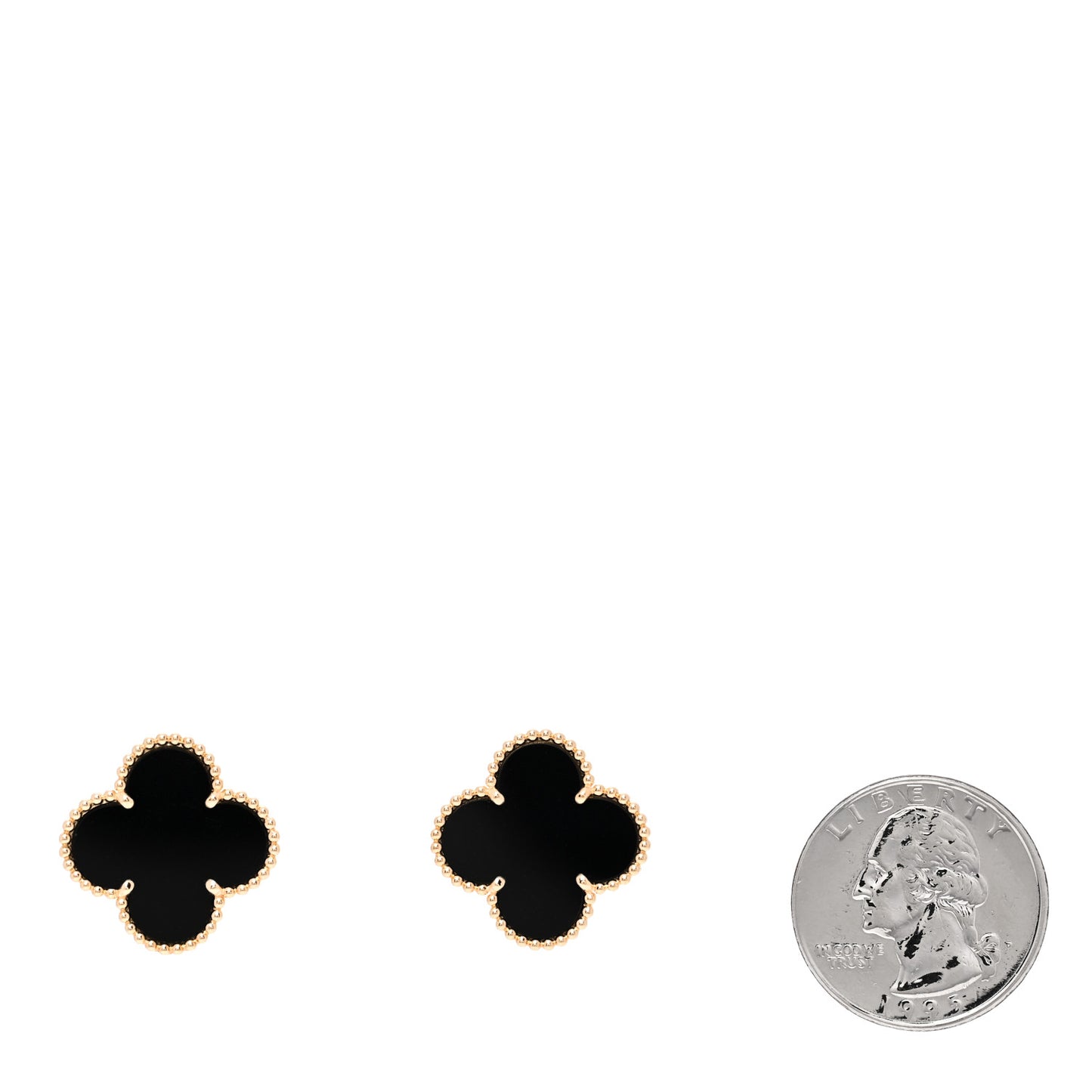 18k Yellow Gold Black Onyx Magic Alhambra Earrings