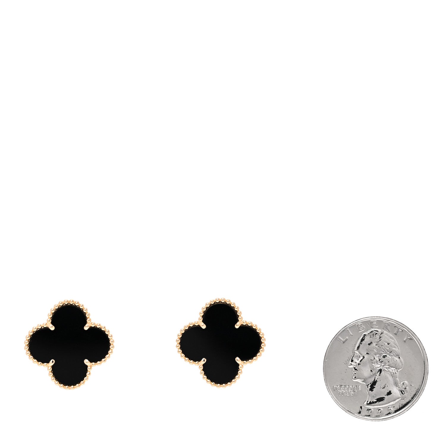 Van Cleef & Arpels 18k Yellow Gold Black Onyx Magic Alhambra Earrings 2 of 5