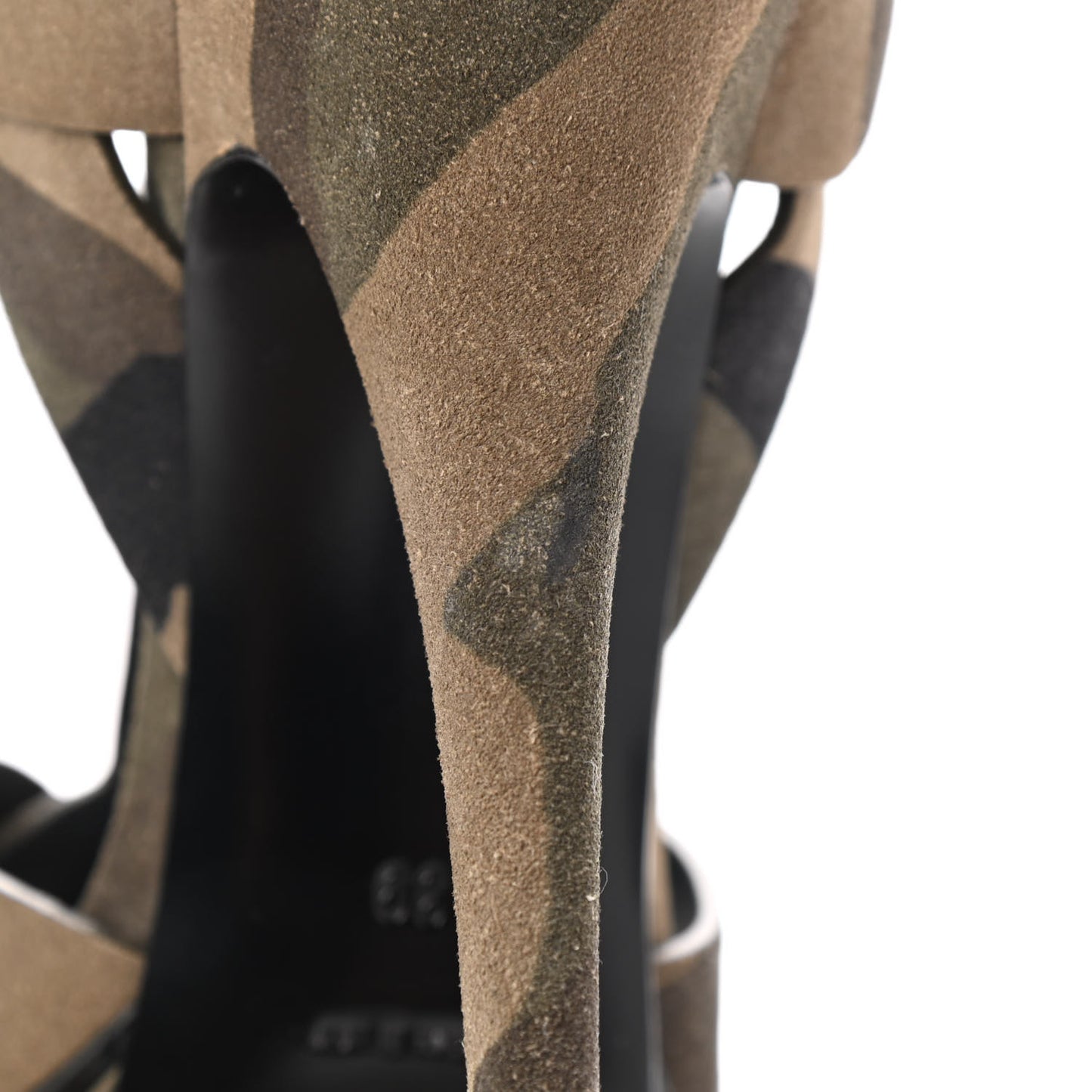 Suede Camouflage Print Tribute 105 Platform Sandals 39 Green