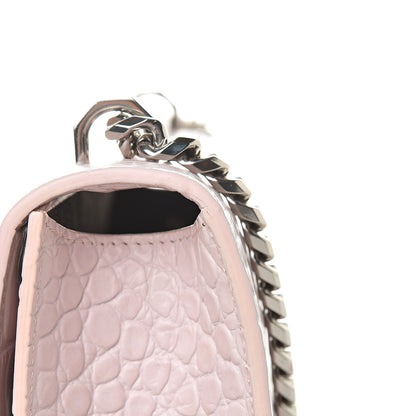 Alexander McQueen Calfskin Crocodile Embossed Knuckle Shoulder Bag Light Pink 11 of 14
