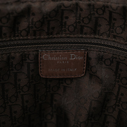 Christian Dior Patent Crocodile Embossed Medium Gaucho Double Saddle Bag Dark Brown 6 of 11