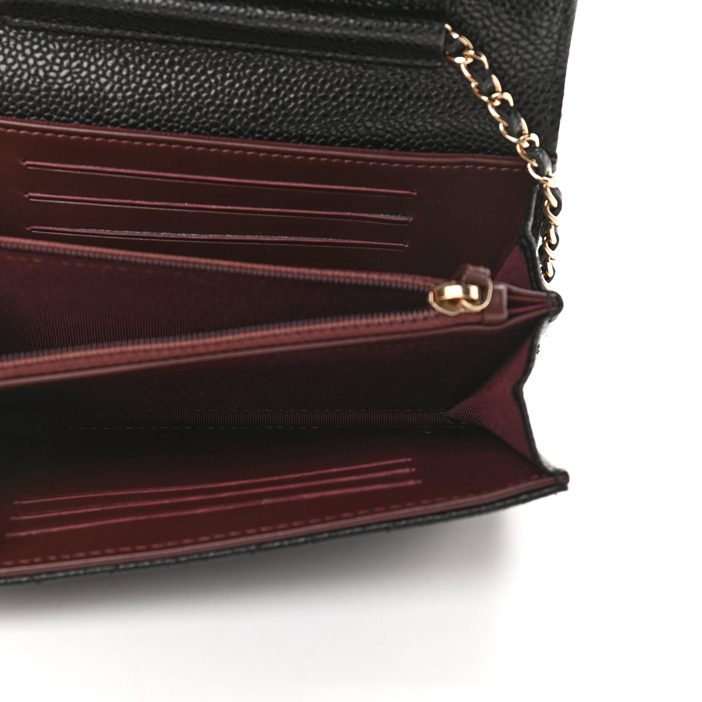 Caviar Quilted Classic Clutch With Chain Black