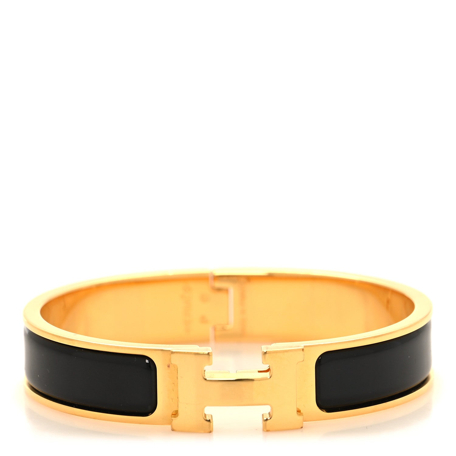 Hermes Enamel Narrow Clic Clac H Bracelet PM Black 1 of 4