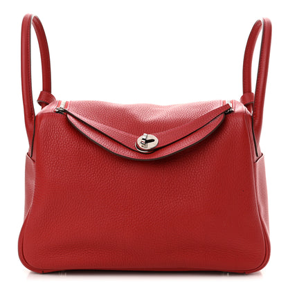 Hermes Taurillon Clemence Lindy 30 Rouge Casaque 1 of 13