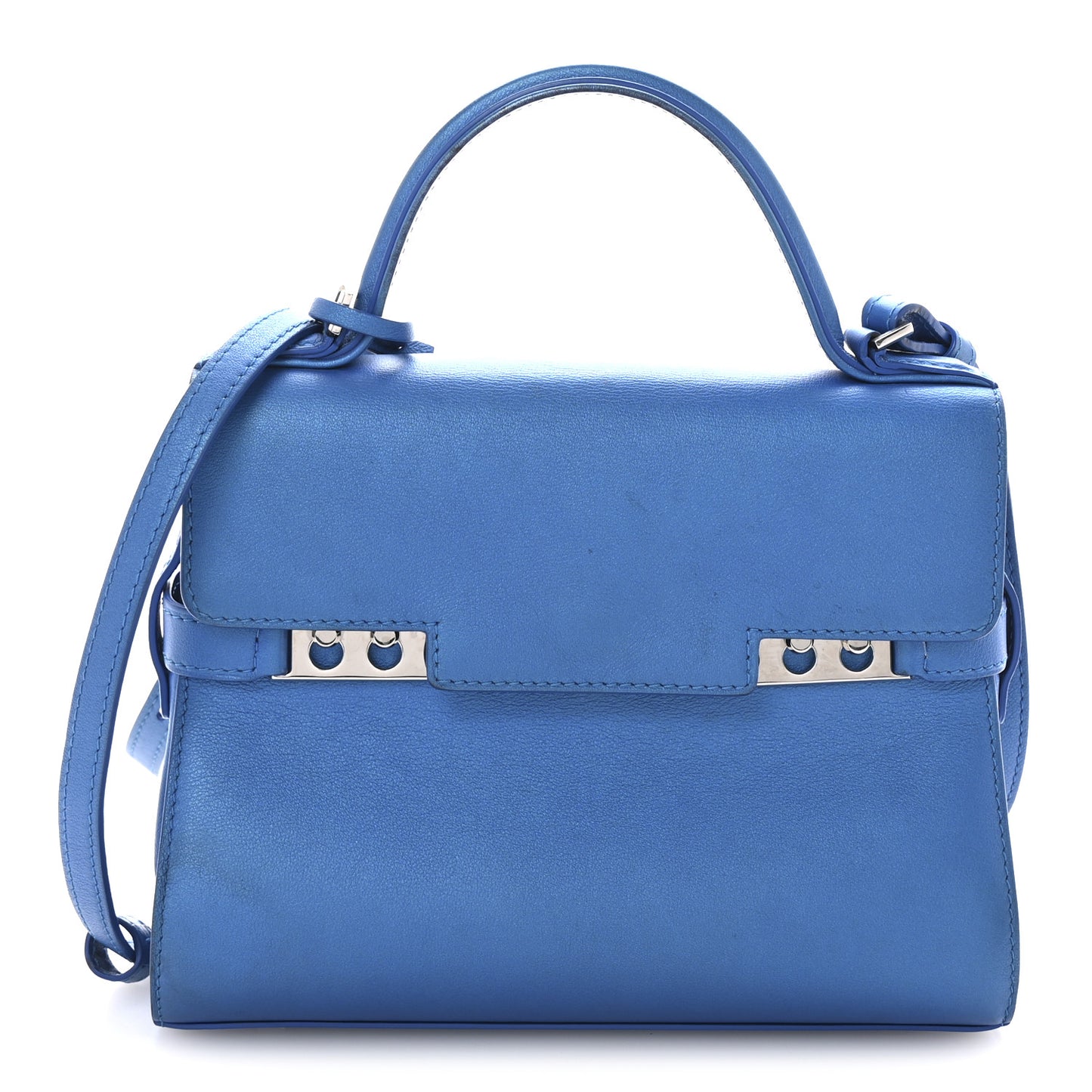 Metallic Calfskin Mini Tempete Satchel Satin Electric