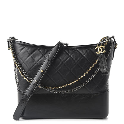Chanel Aged Calfskin Quilted Medium Gabrielle Hobo Black 1 of 11