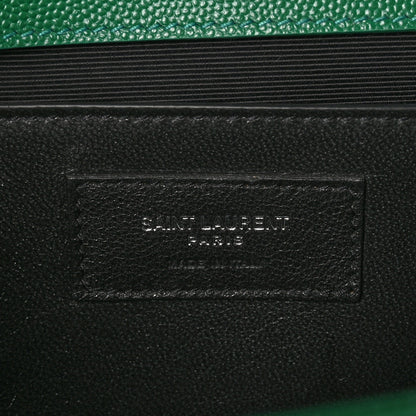 Saint Laurent Grain De Poudre Medium Classic Monogram Kate Satchel Brilliant Grass 6 of 10