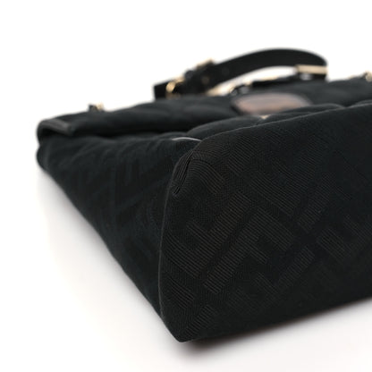 Fendi Zucca Quilted Maxi Baguette Shoulder Bag Black 9 of 11