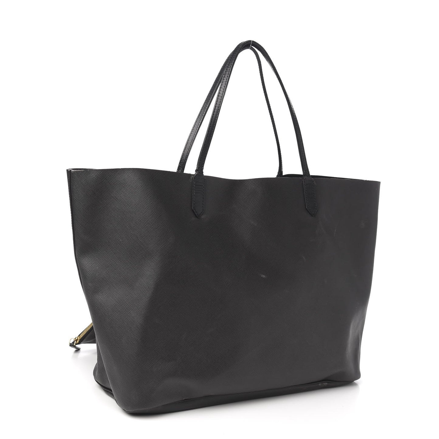 Textured Coated Canvas Rottweiler Pint Large Antigona Tote Black
