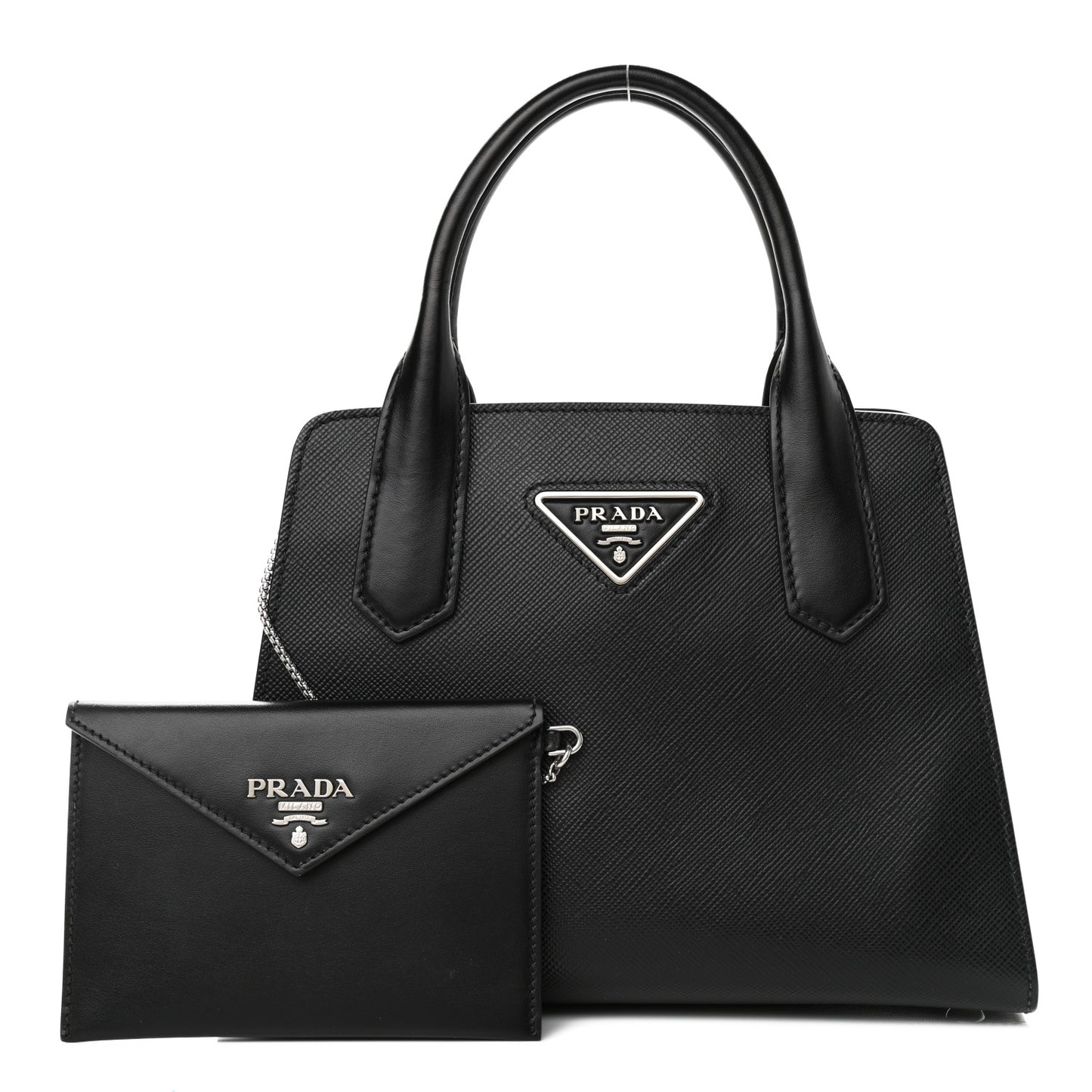 Saffiano Calfskin Top Handle Tote Black