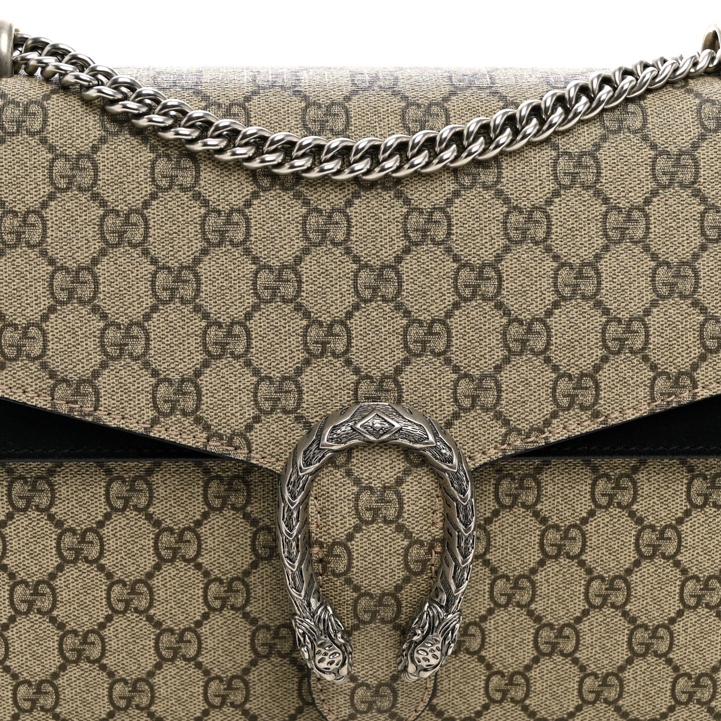 GG Supreme Monogram Medium Dionysus Shoulder Bag Black