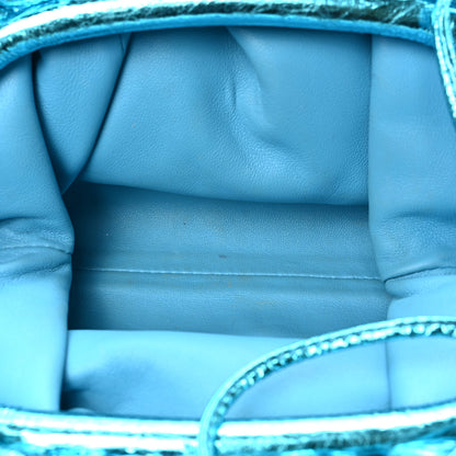 Bottega Veneta Metallic Crushed Calfskin The Mini Pouch Sky Blue 5 of 8