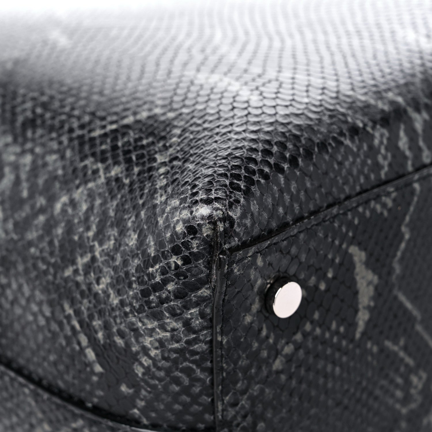 Jimmy Choo Snakeskin Embossed Calfskin JC Tote Anthracite 9 of 11