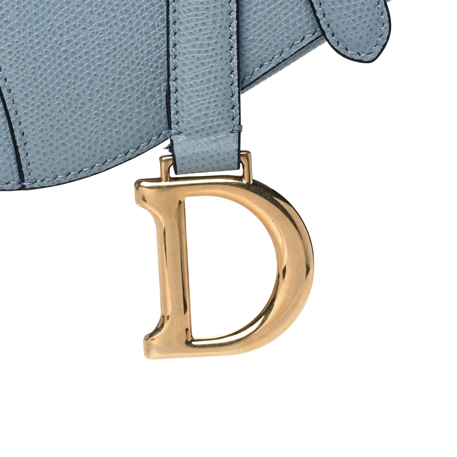 Christian Dior Grained Calfskin Mini Saddle Bag Sky Blue 10 of 13