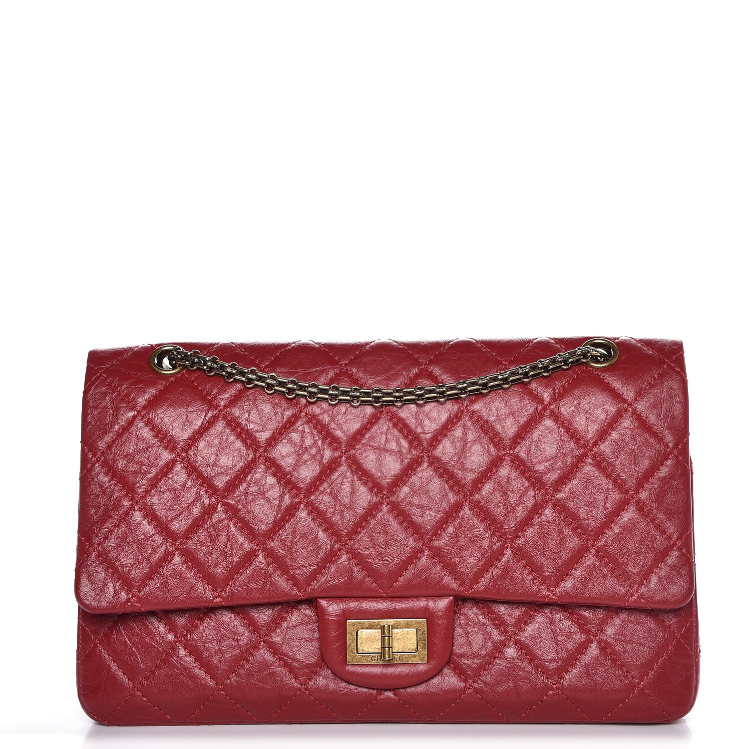 Chanel Aged Calfskin Quilted 2.55 Reissue 227 Flap Red 1 of 12