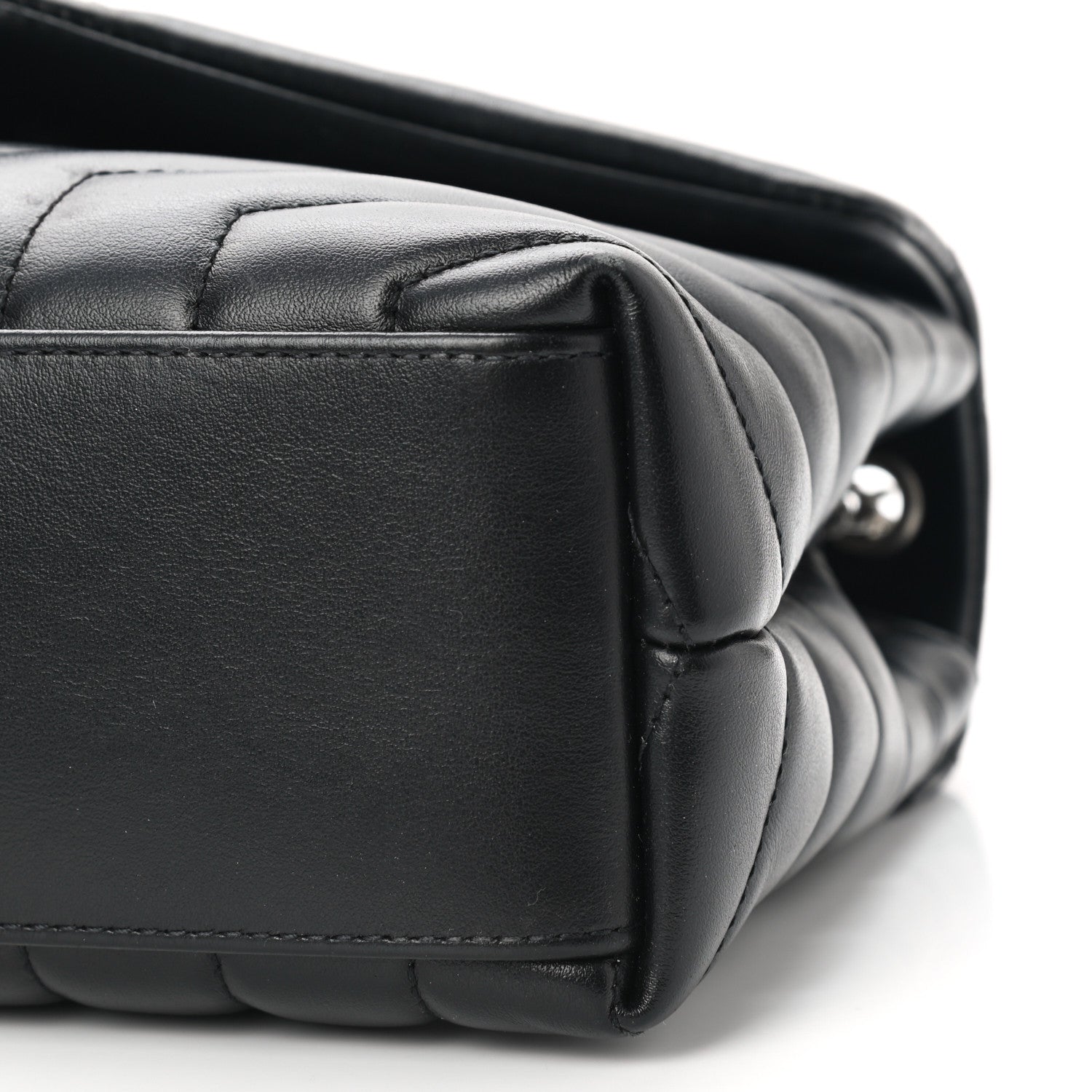 Saint Laurent Calfskin Y Quilted Monogram Small Loulou Chain Satchel Black 10 of 10