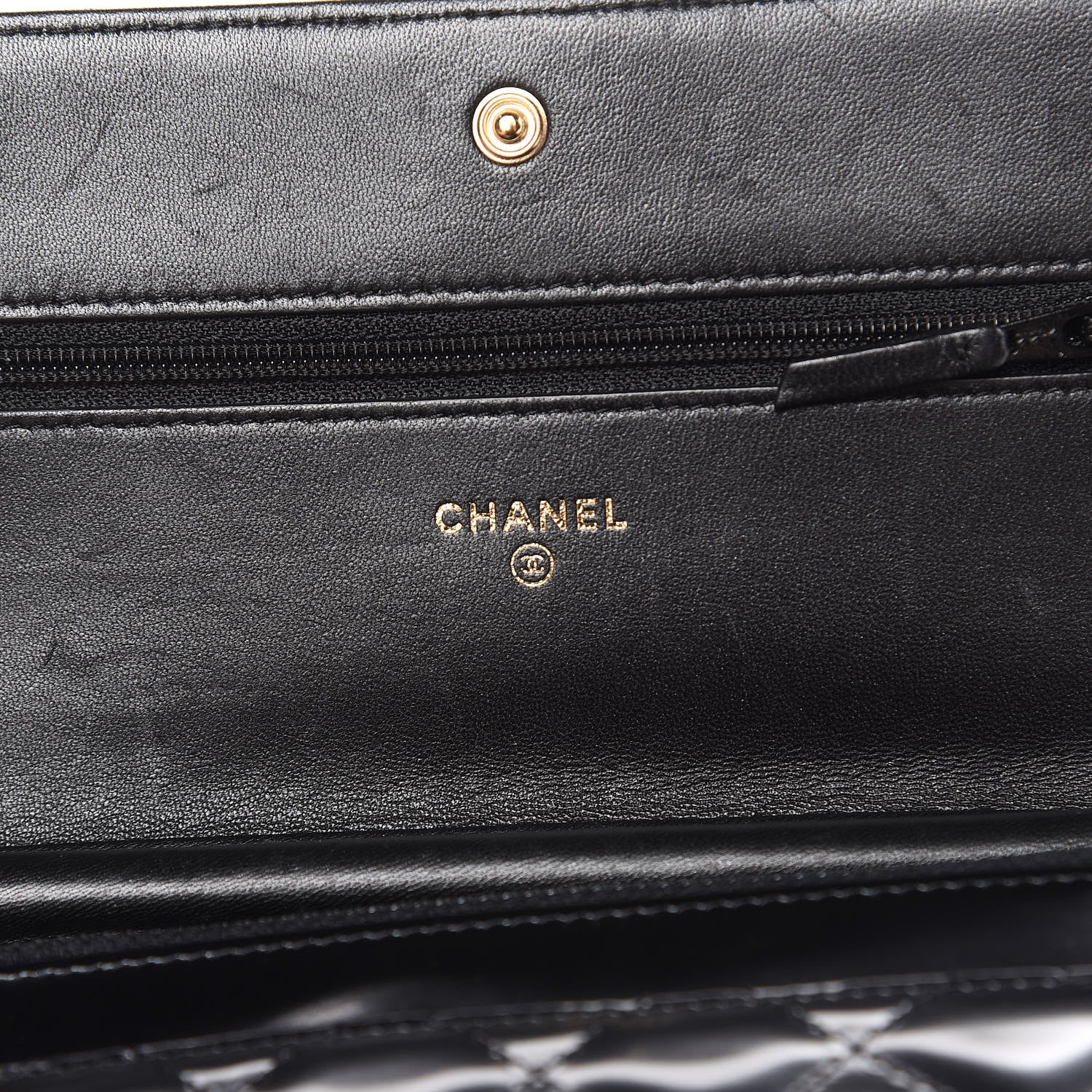 Chanel Glazed Calfskin Quilted Boy Wallet On Chain WOC Black 8 of 19