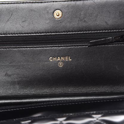 Chanel Glazed Calfskin Quilted Boy Wallet On Chain WOC Black 8 of 19