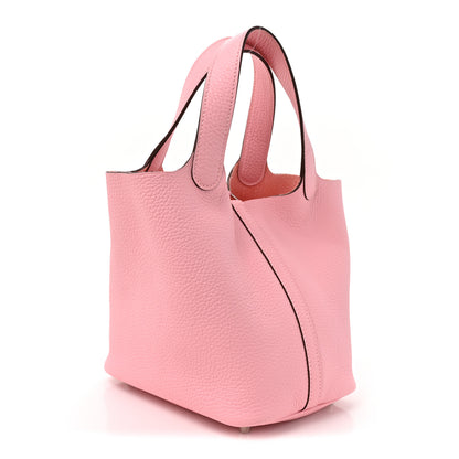 Hermes Taurillon Clemence Picotin Lock 18 PM Rose Sakura 3 of 12