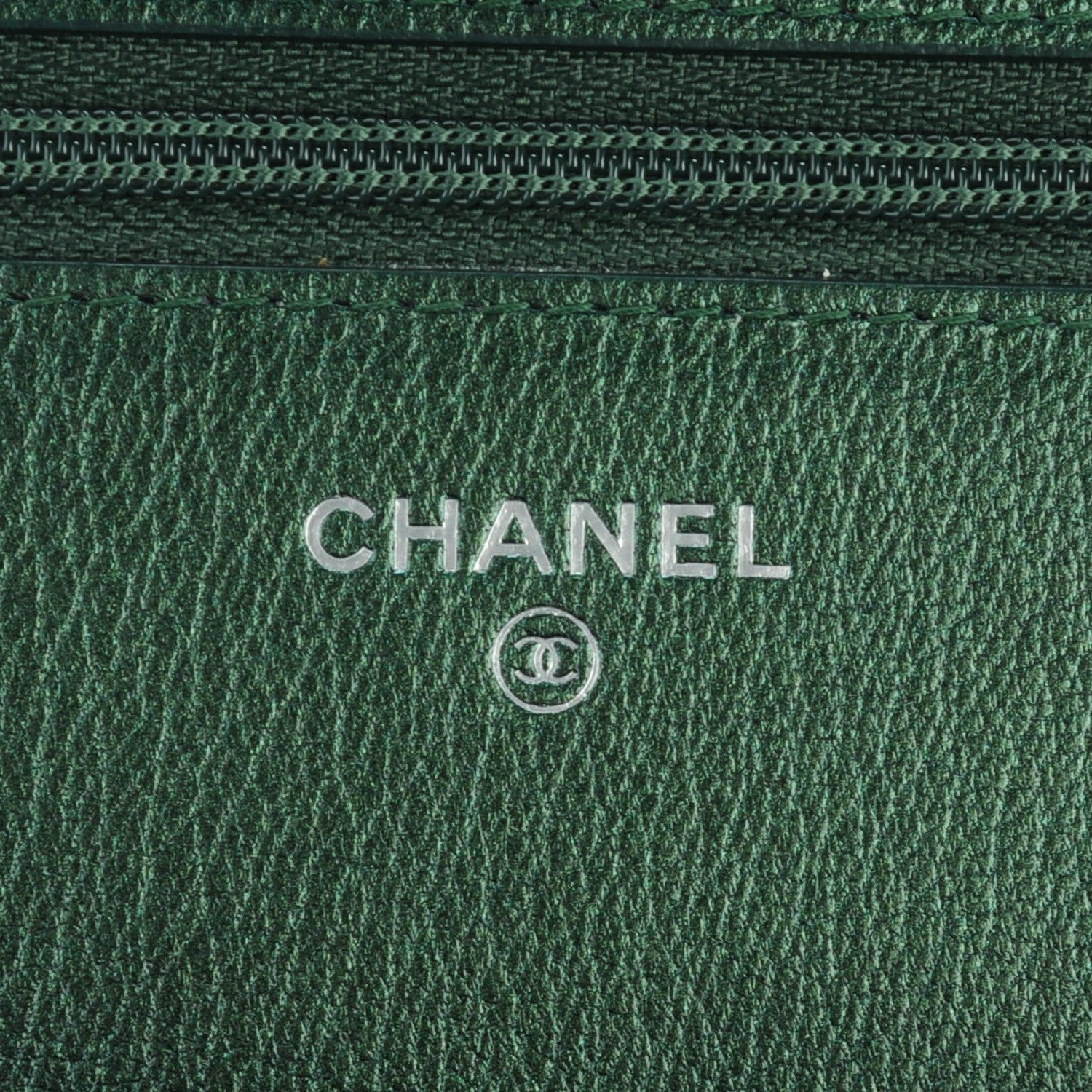 Chanel Iridescent Goatskin Quilted Wallet On Chain WOC Green 5 of 8