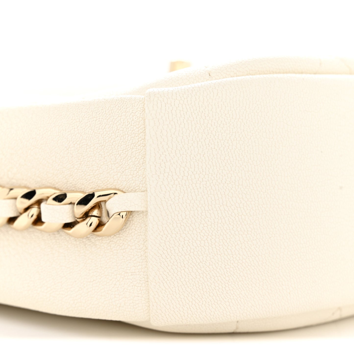 Goatskin Quilted Small Casual Trip Camera Case White