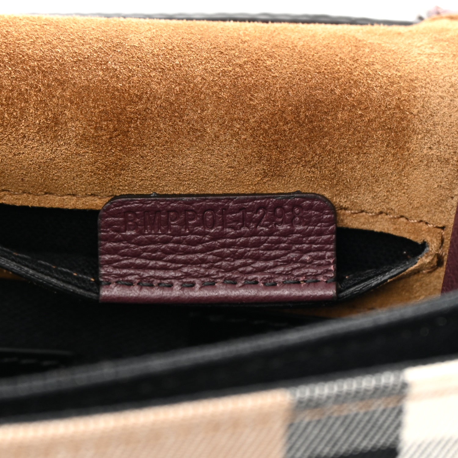Burberry Derby Calfskin House Check Small Macken Crossbody Bag Mahogany Red 8 of 12