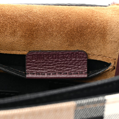 Burberry Derby Calfskin House Check Small Macken Crossbody Bag Mahogany Red 8 of 12