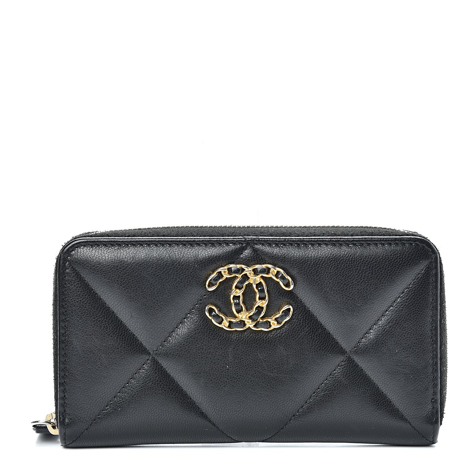 Chanel Lambskin Quilted 19 Zipped Wallet Black 1 of 11