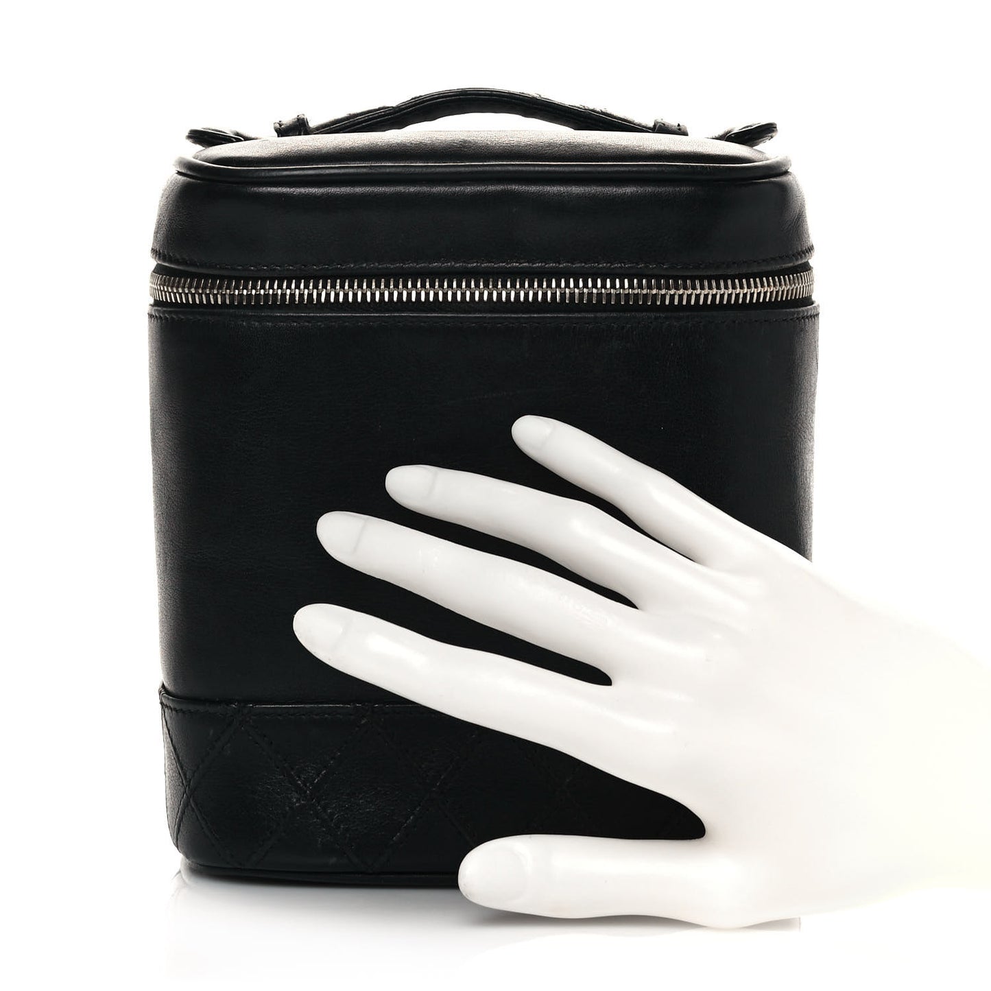 Calfskin Cosmetic Vanity Bag Black
