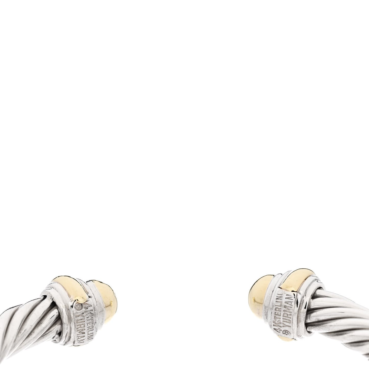 Sterling Silver 14K Yellow Gold 7mm Cable Classics Dome Bracelet