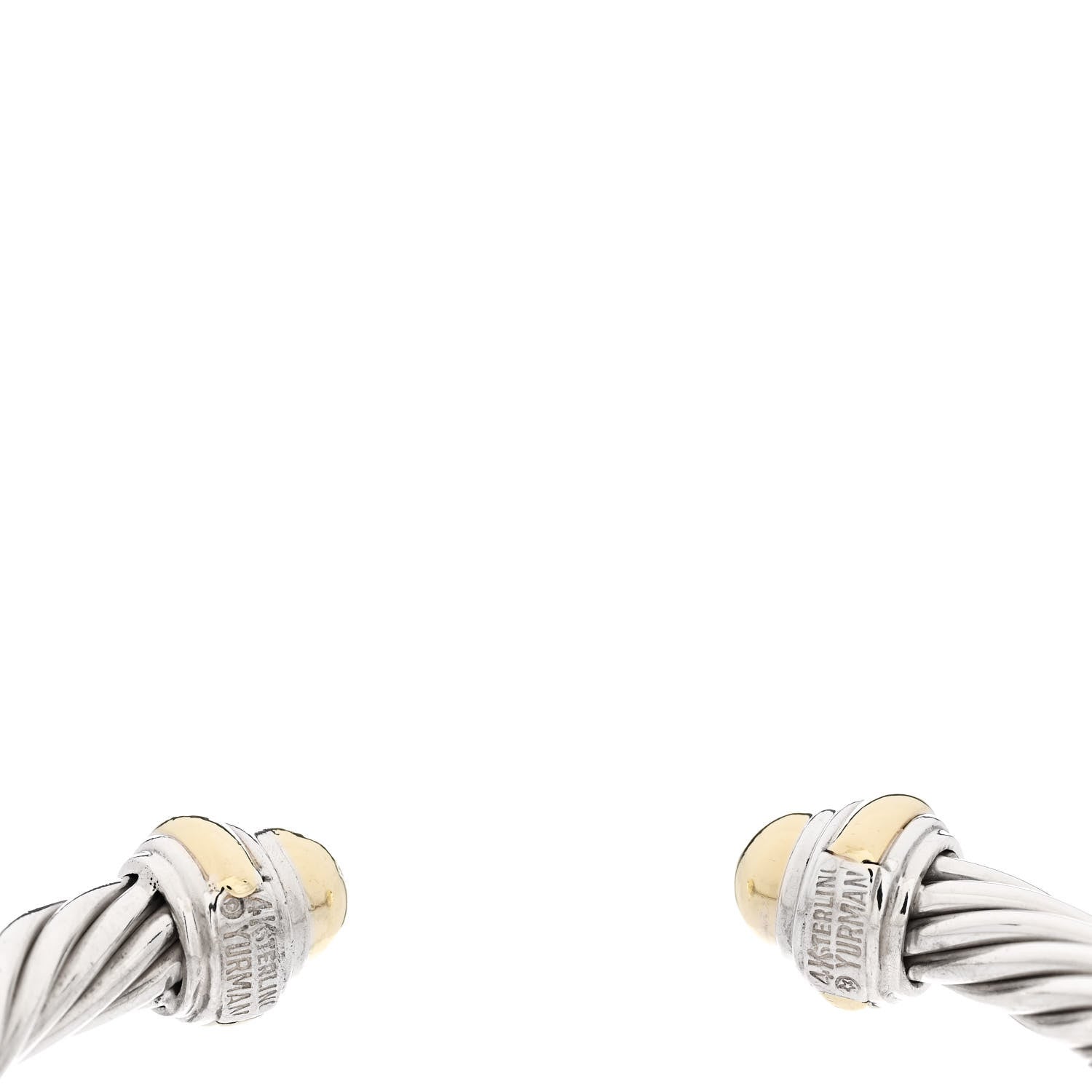 David Yurman Sterling Silver 14K Yellow Gold 7mm Cable Classics Dome Bracelet 3 of 3