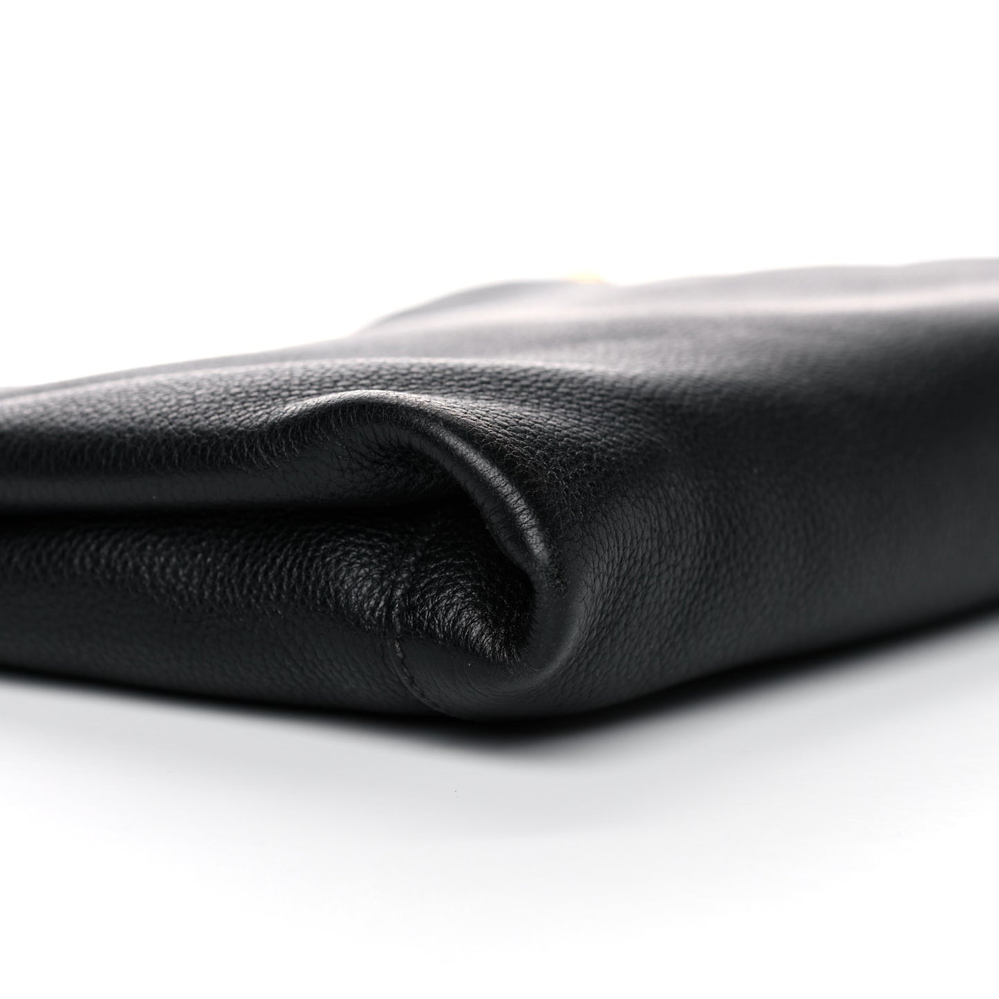 Vitello Daino Zippered Shoulder Bag Black