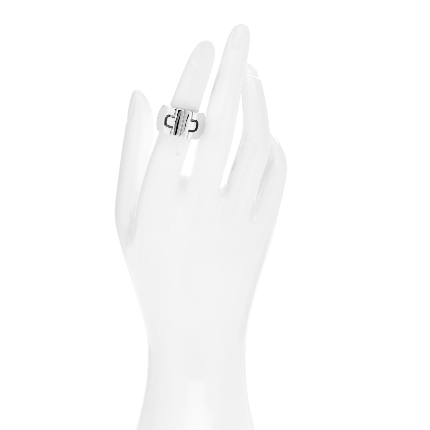 18K White Gold Parentesi Ring 50 5.25