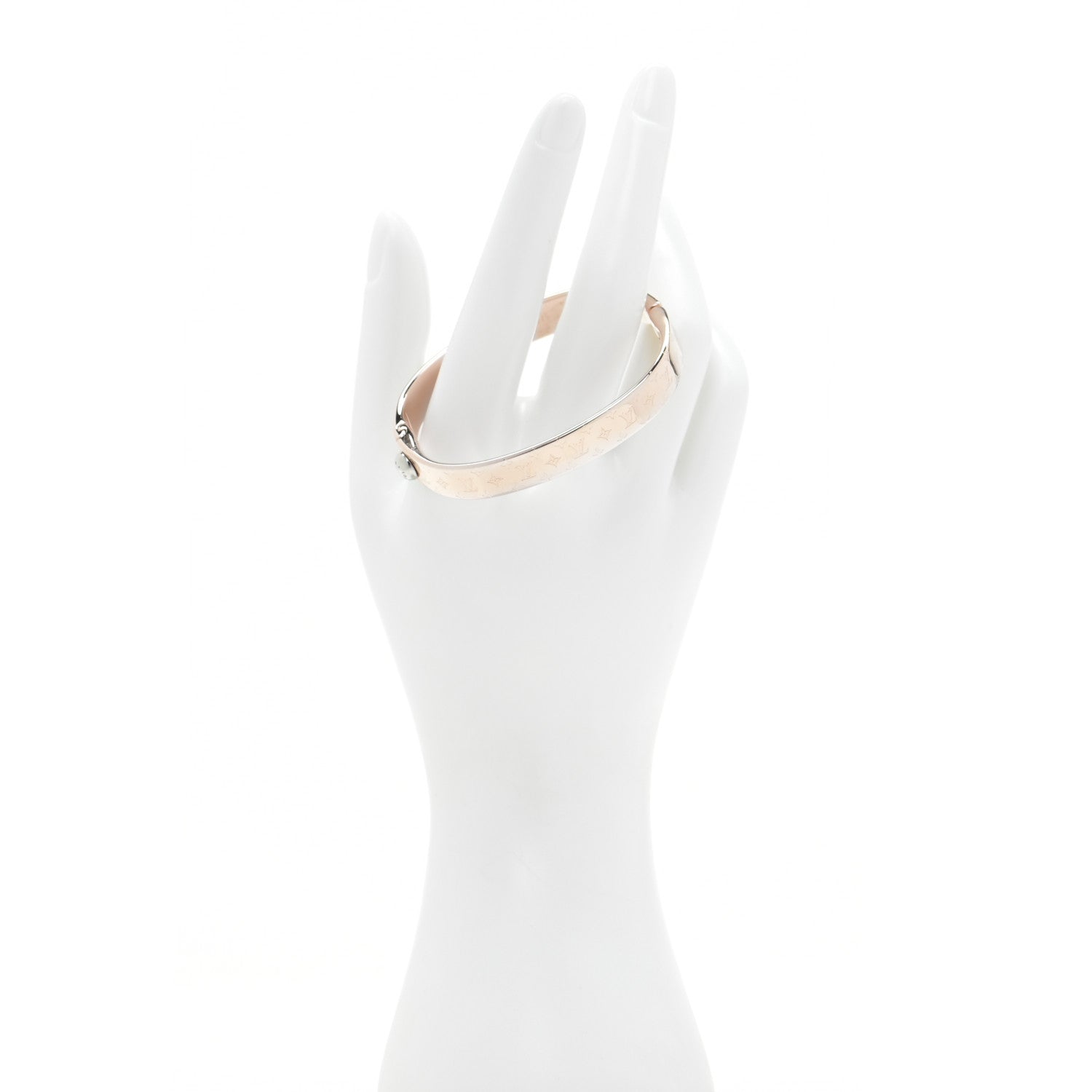 Louis Vuitton Brass Monogram Nanogram Cuff S Pink Gold 2 of 5