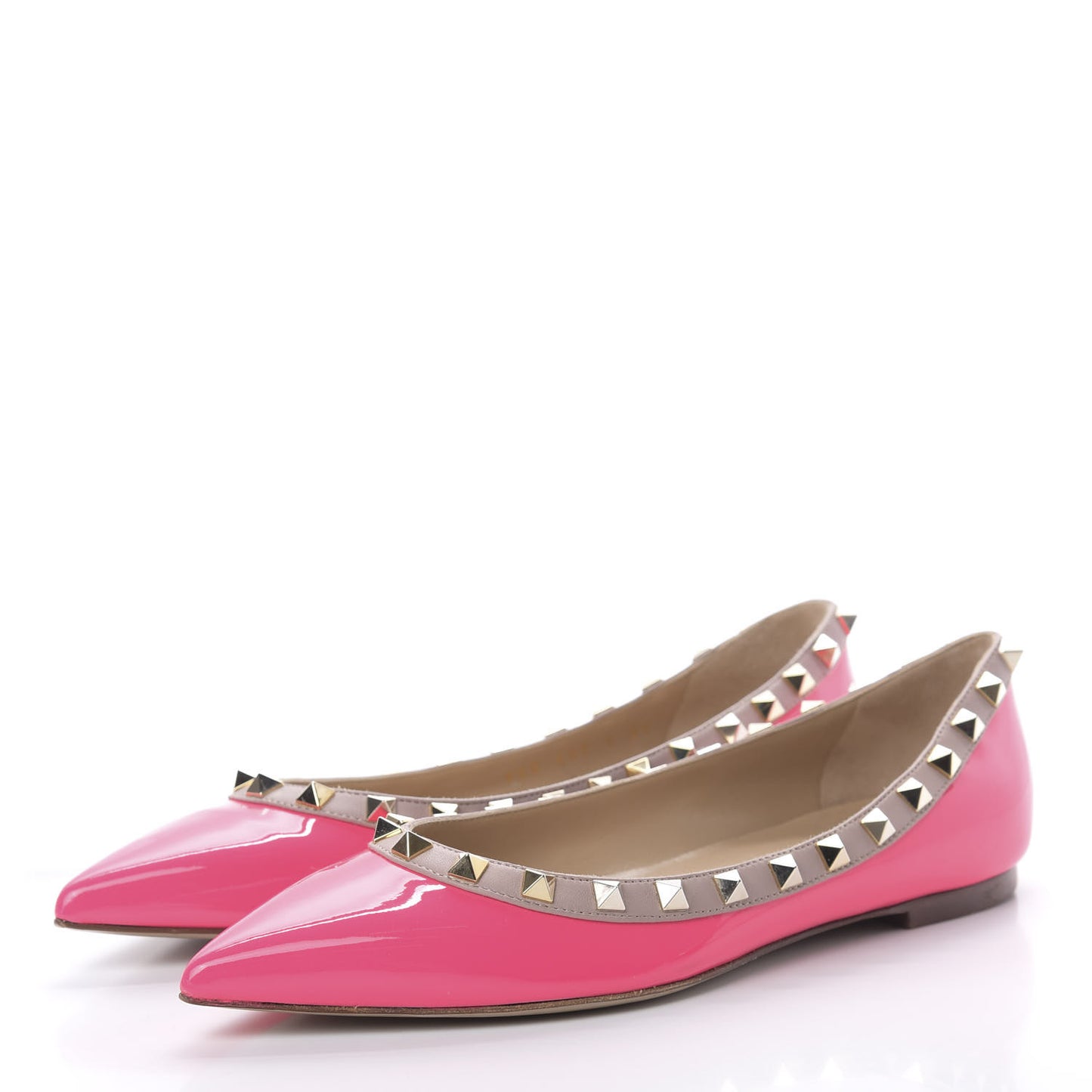 Patent Rockstud Ballerina Flats 37 Peony Poudre